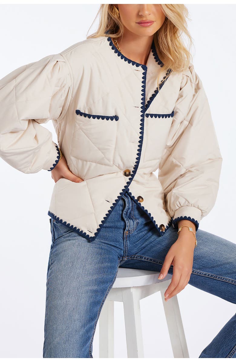 Bishop + Young Brooklyn Whipstitch Quilted Jacket, Alternate, color, Ivory