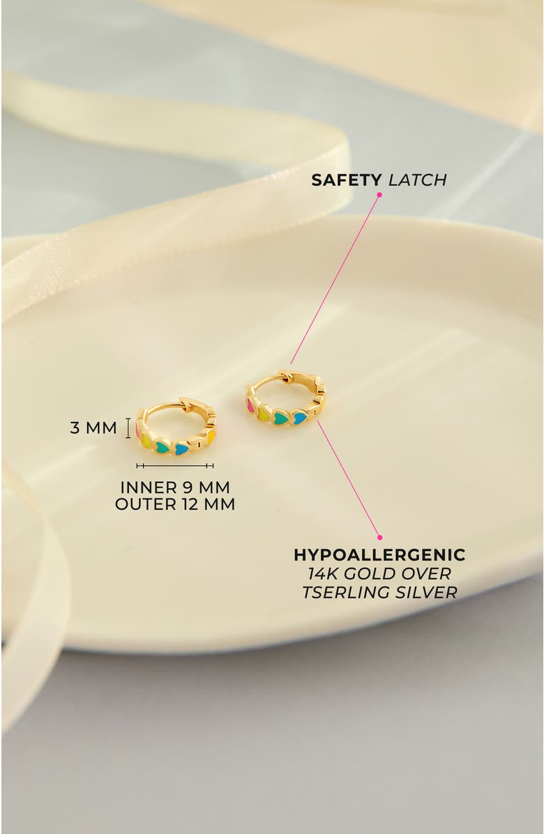 In Season Jewelry Enamel Cascading Heart Girl Earrings, Alternate, color, Multi-Color