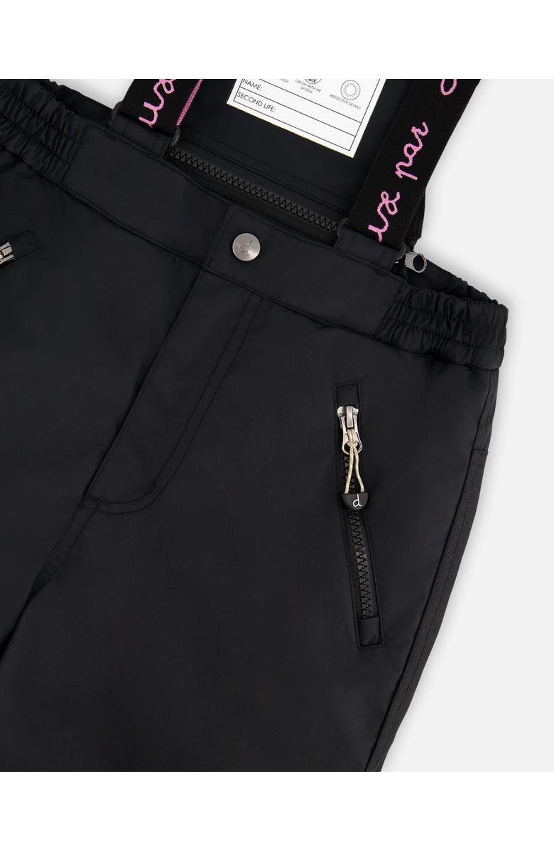 Deux par Deux Girl Two-Piece Play Snowsuit with Jacket and Solid Pant, Alternate, color, Black