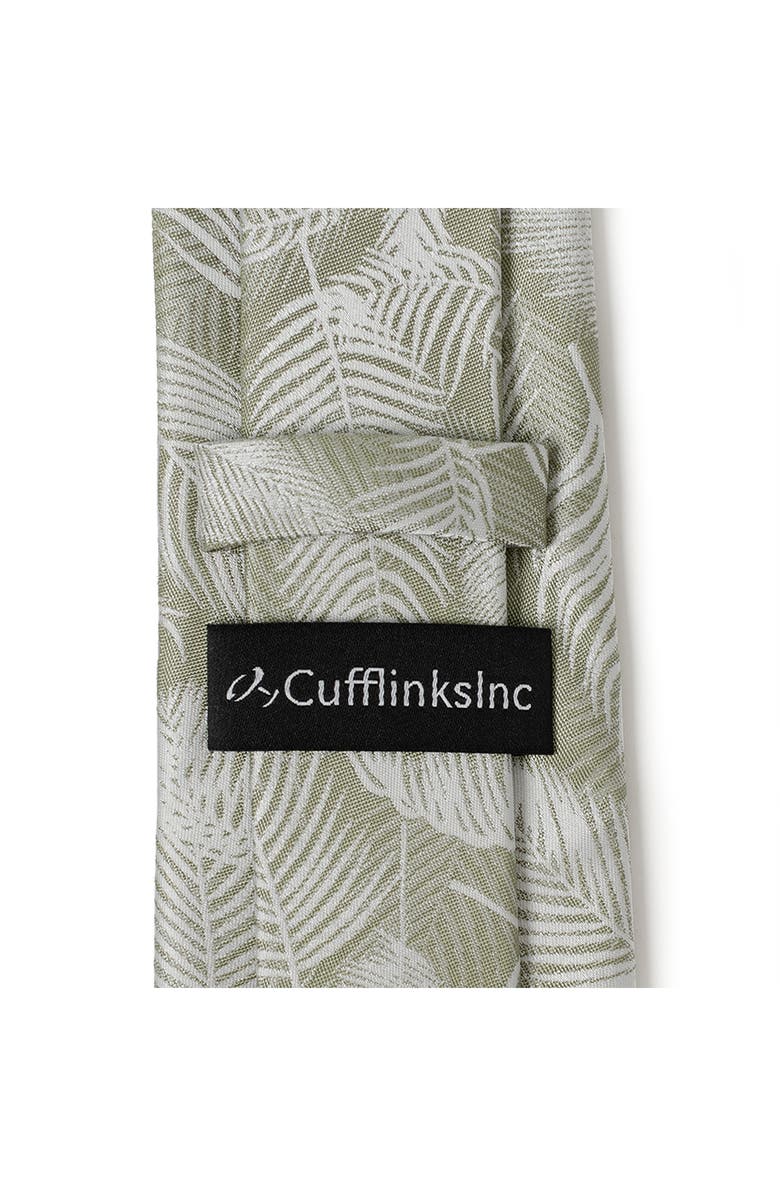 Cufflinks, Inc. Palm Leaf Print Silk Blend Tie, Alternate, color, Green