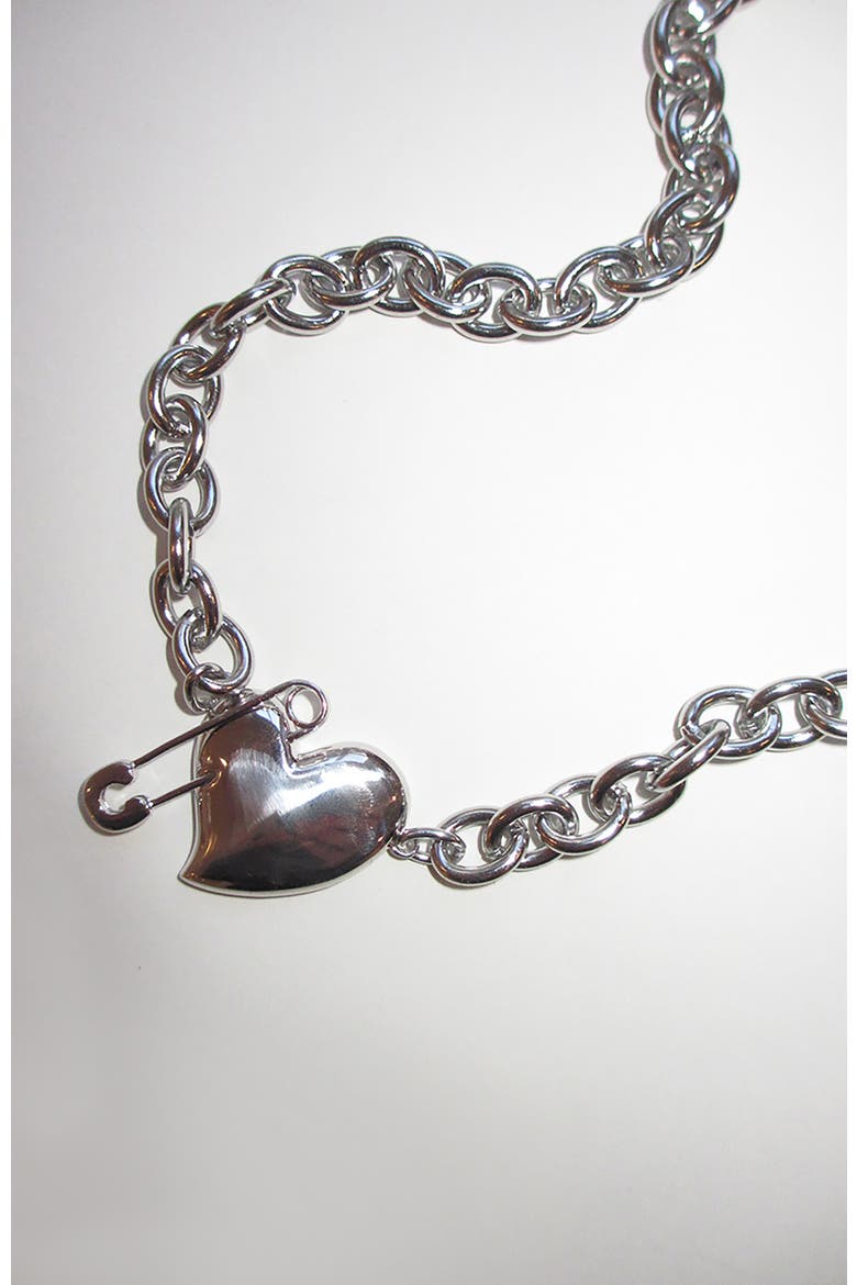 Pin Through My Heart Chain, Main, color, Silver
