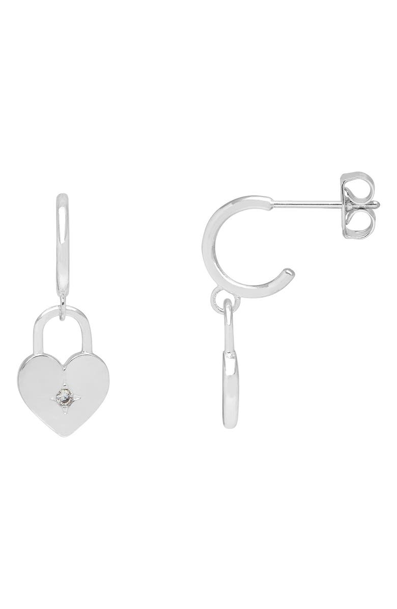 Estella Bartlett Heart Padlock Drop Earrings, Main, color,