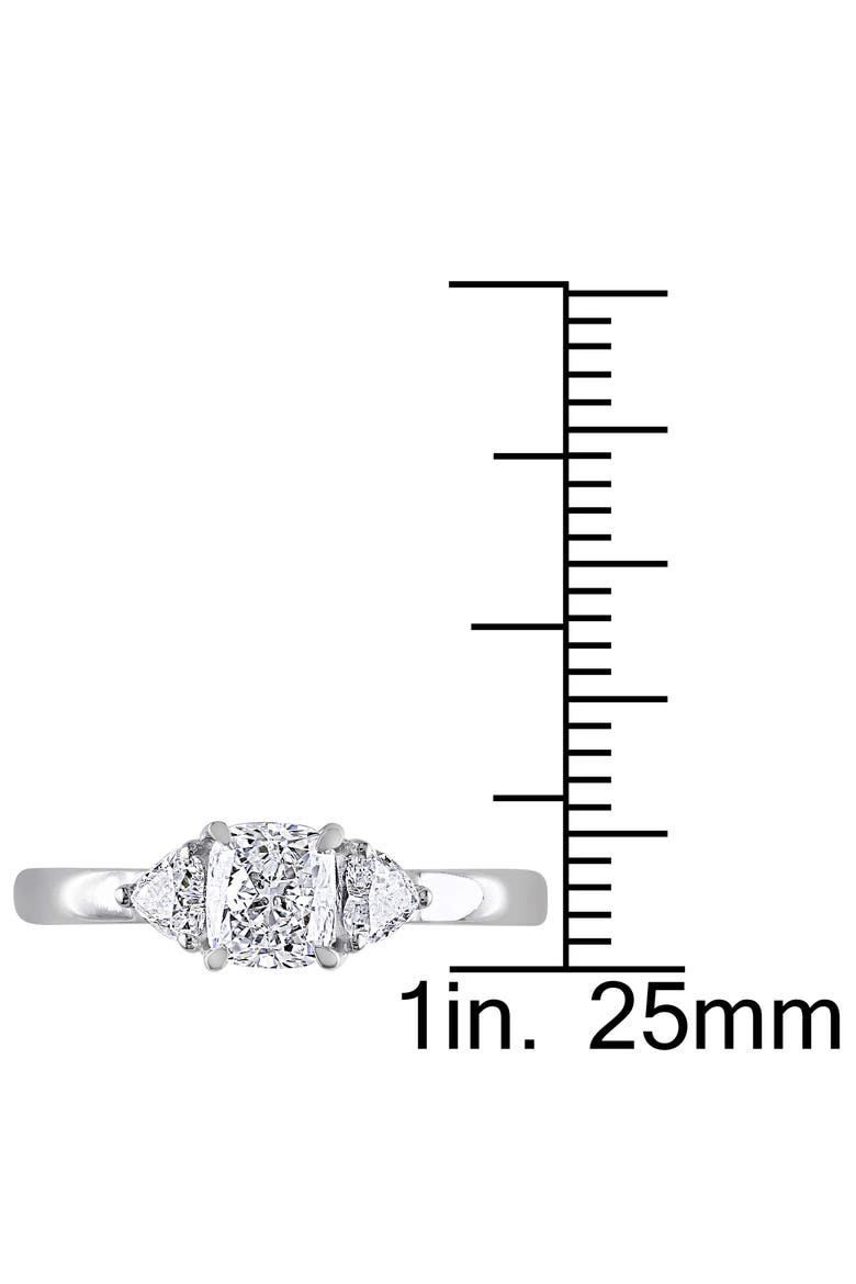 Diamond Cushion 3-Stone Ring 14k, Alternate, color, 14K White Gold