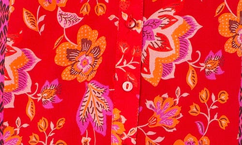 Liverpool Los Angeles Floral Button-up Shirt In Red
