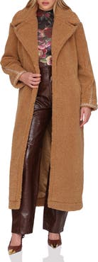 Avec Les Filles Faux Shearling Long Coat