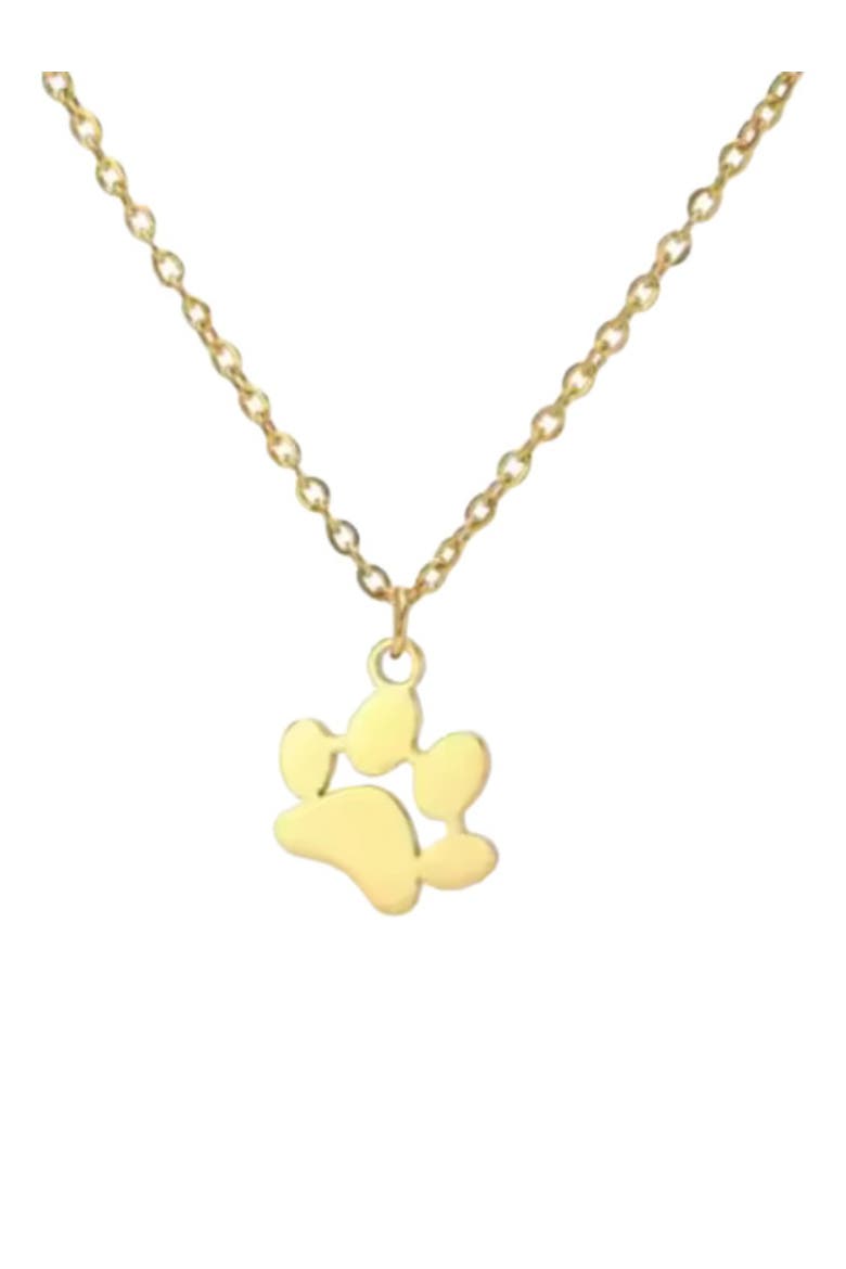 EverPaw Single Paw Print Gold Plated Necklace, Main, color, Gold
