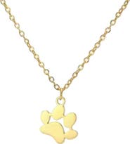 Hollywood Sensation EverPaw Single Paw Print Gold Plated Necklace