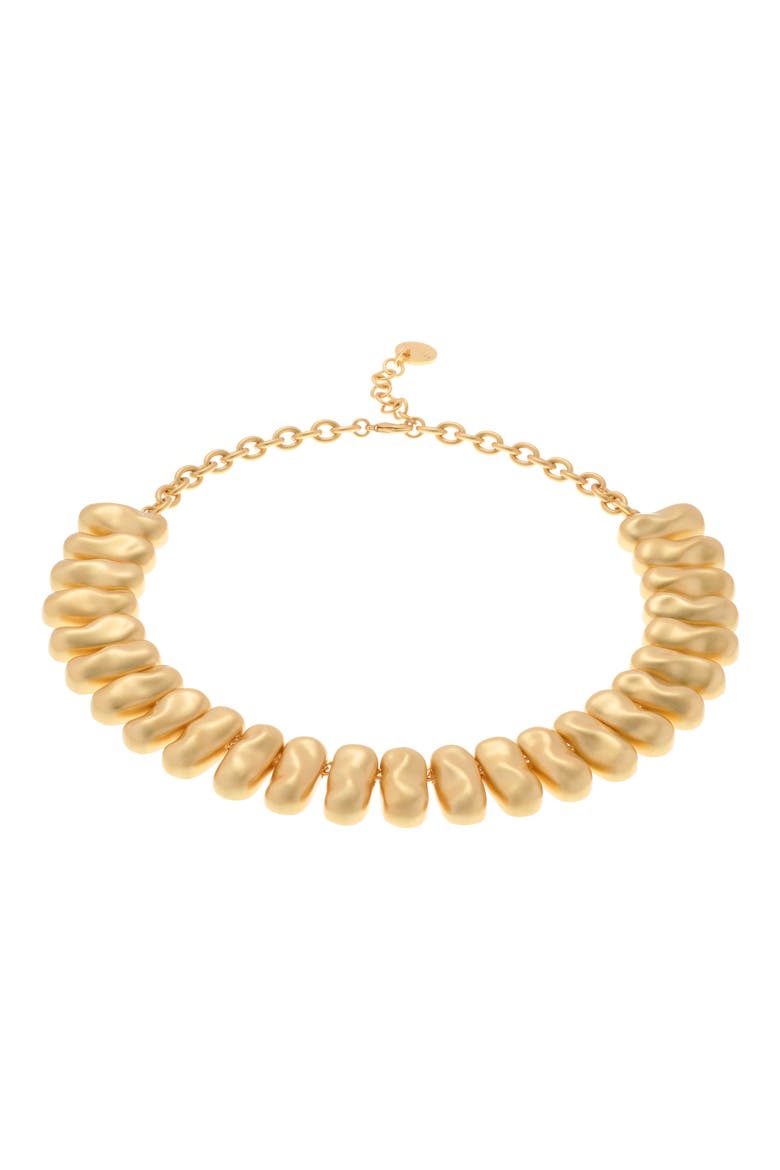 Tia Tumbled Metal Collar Necklace, Alternate, color, GOLD TONE