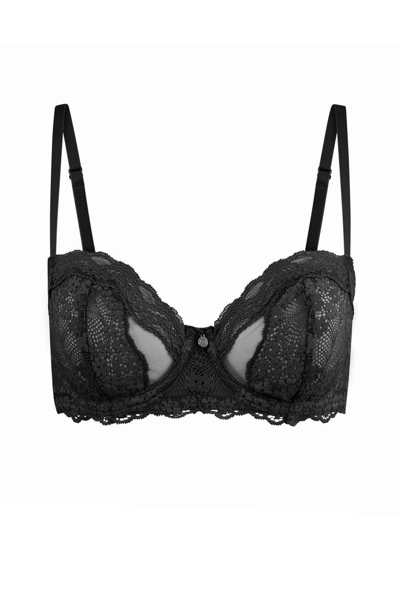 Melrose Unlined Balconette Bra, Alternate, color, Black