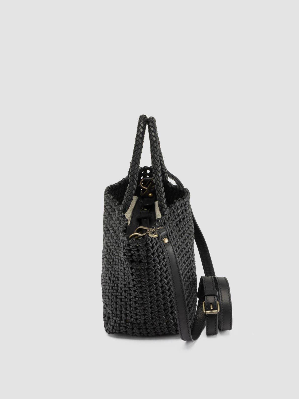 Officine Creative Vicky 001 Hand-Woven Mini Bag, Alternate, color, Black