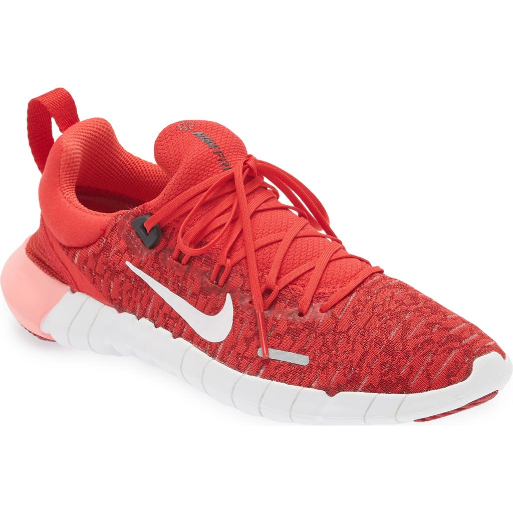 Nike Free Rn 5.0 2021 Running Shoe In University Red/white