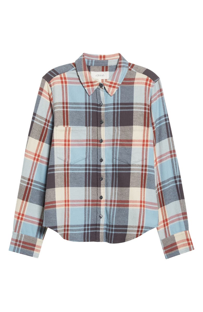 THE GREAT. The Scouting Plaid Shirt, Alternate, color, Smoky Mountain Plaid
