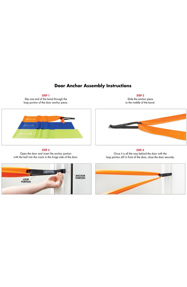 ProsourceFit Therapy Flat Resistance Bands Set, Alternate, color, Assorted