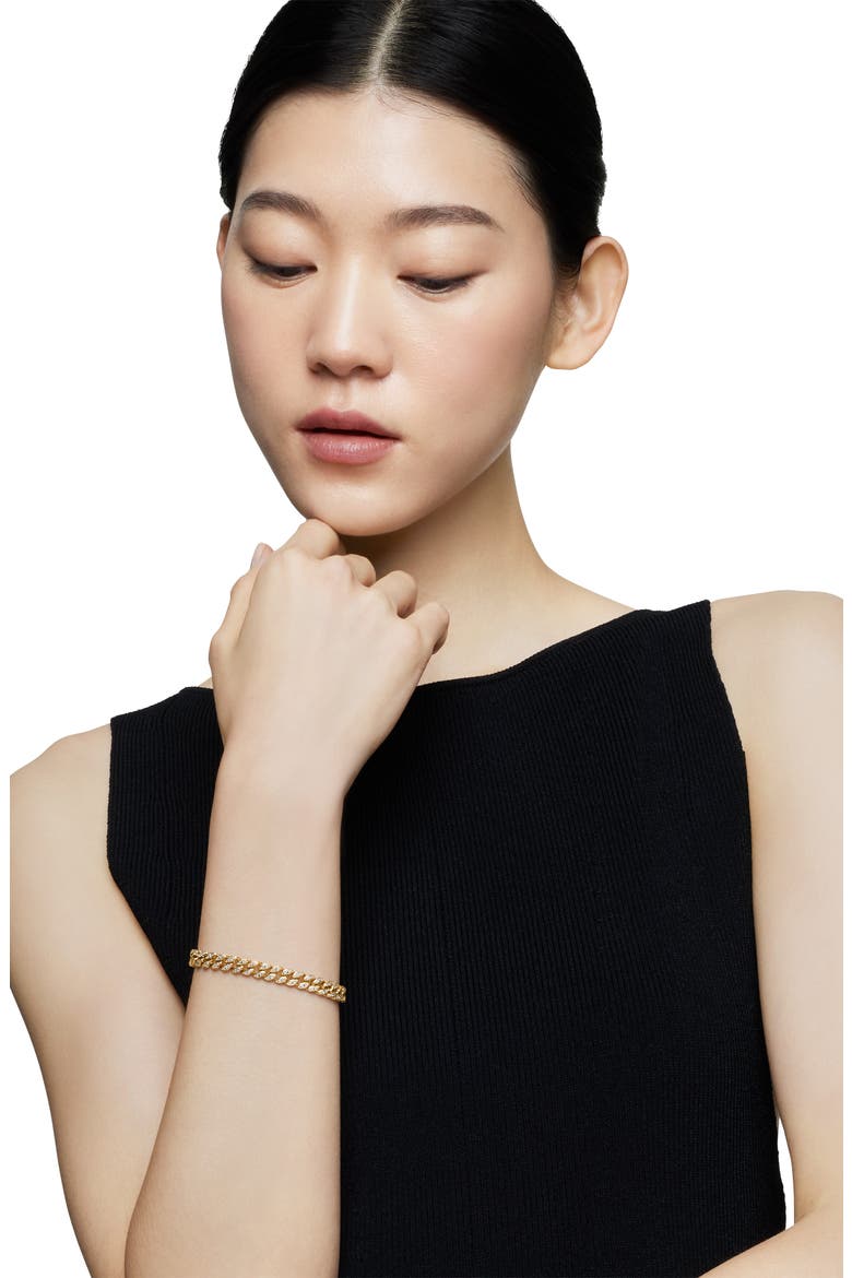 Pavé Diamond Curb Chain Bracelet, Alternate, color, GOLD/ DIAMOND