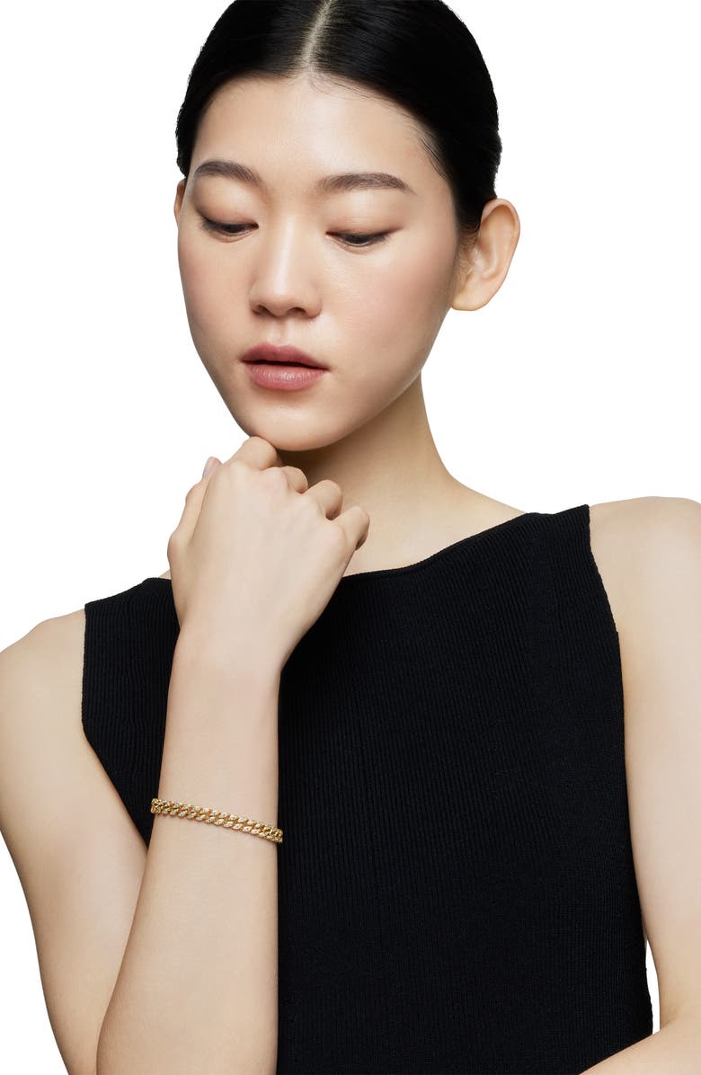 David Yurman Pavé Diamond Curb Chain Bracelet, Alternate, color, Gold/ Diamond