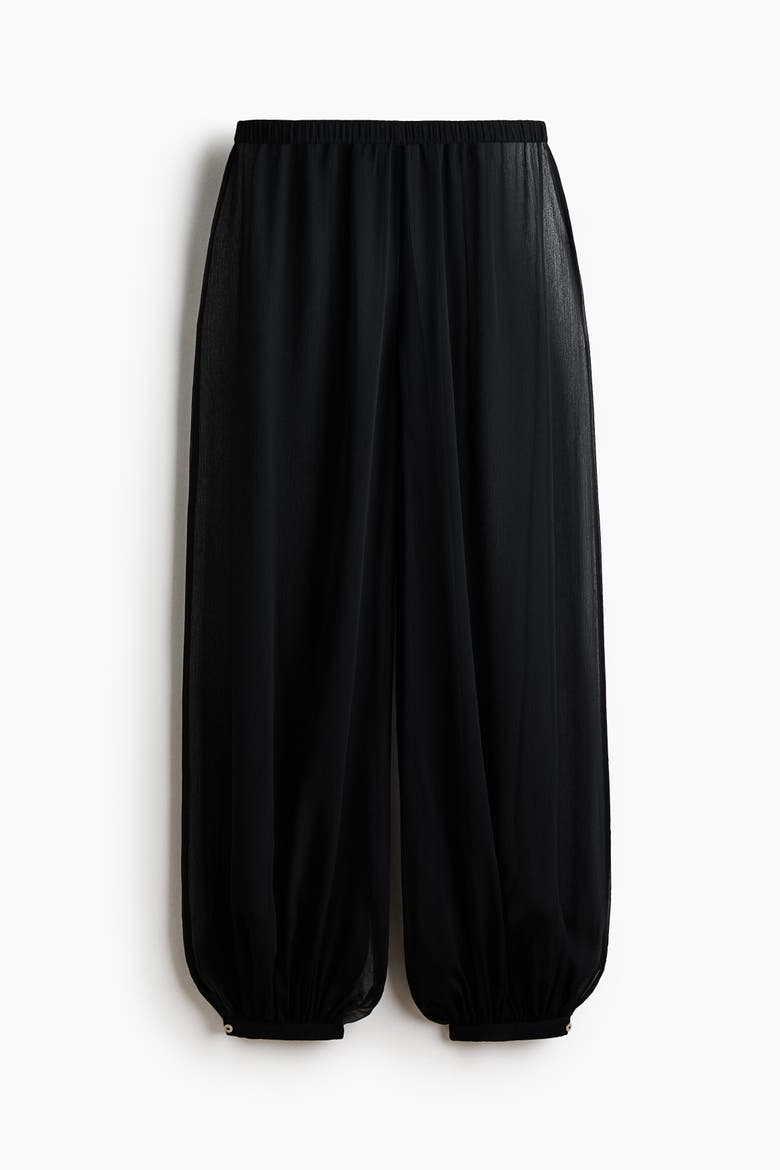 Balloon-leg Pull-on Trousers, Alternate, color, Black