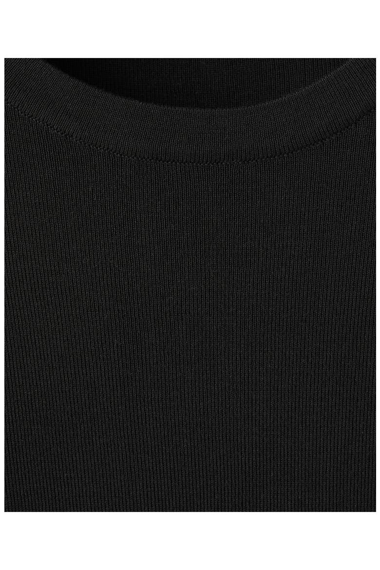 Short Sleeve Cotton Blend Sweater, Alternate, color, BLACK