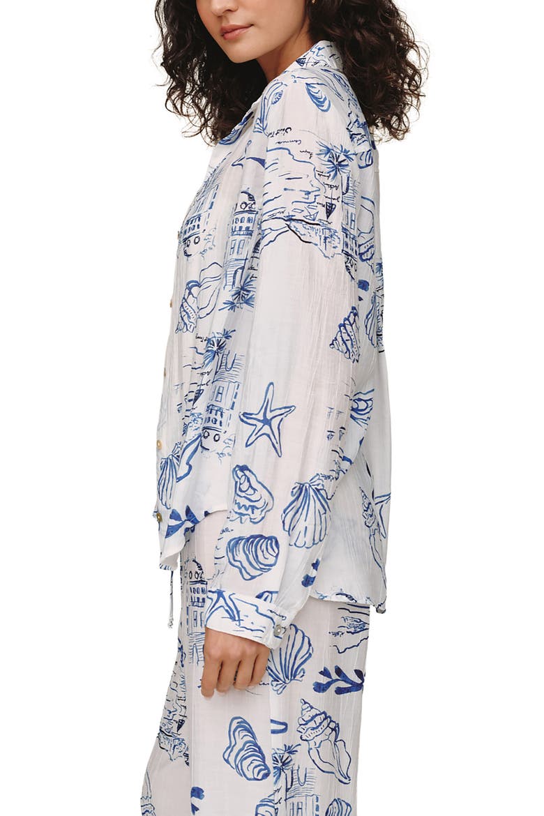 Classic Button-Up Top, Alternate, color, RIVIERA PRINT