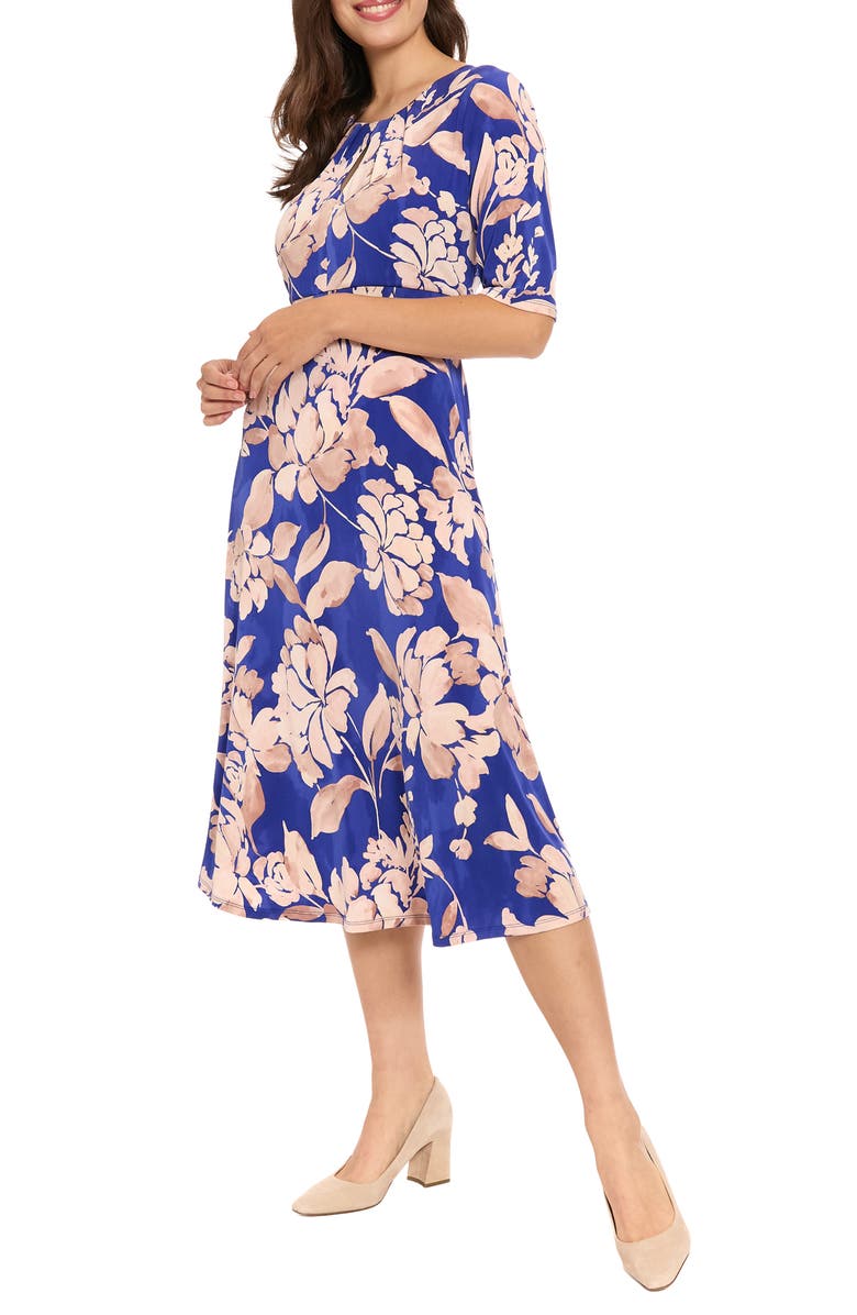 London Times Keyhole Midi Dress, Alternate, color, 