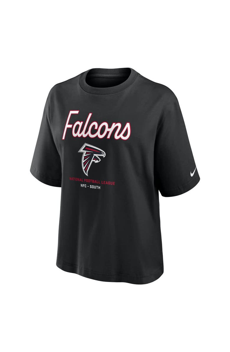 Nike Women's Nike Black Atlanta Falcons Essential Script Relaxed Boxy T-Shirt, Alternate, color, Black