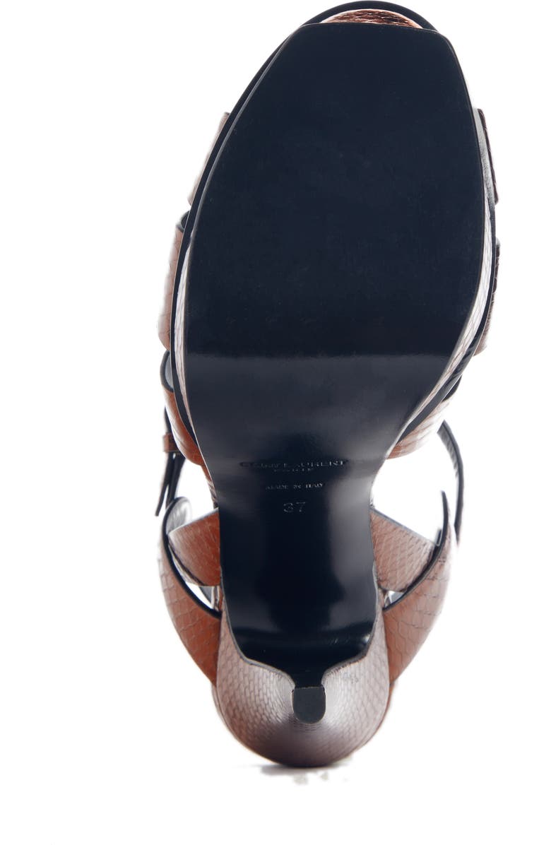 Saint Laurent Tribute Metallic Platform Sandal, Alternate, color,