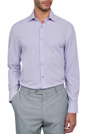 Slim Fit Flower Geo Print Recycled Performance Stretch Dress Shirt