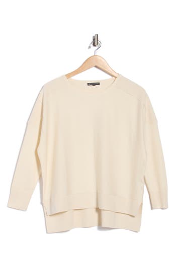 Adrianna Papell Drop Shoulder Tunic Sweater In Neutral