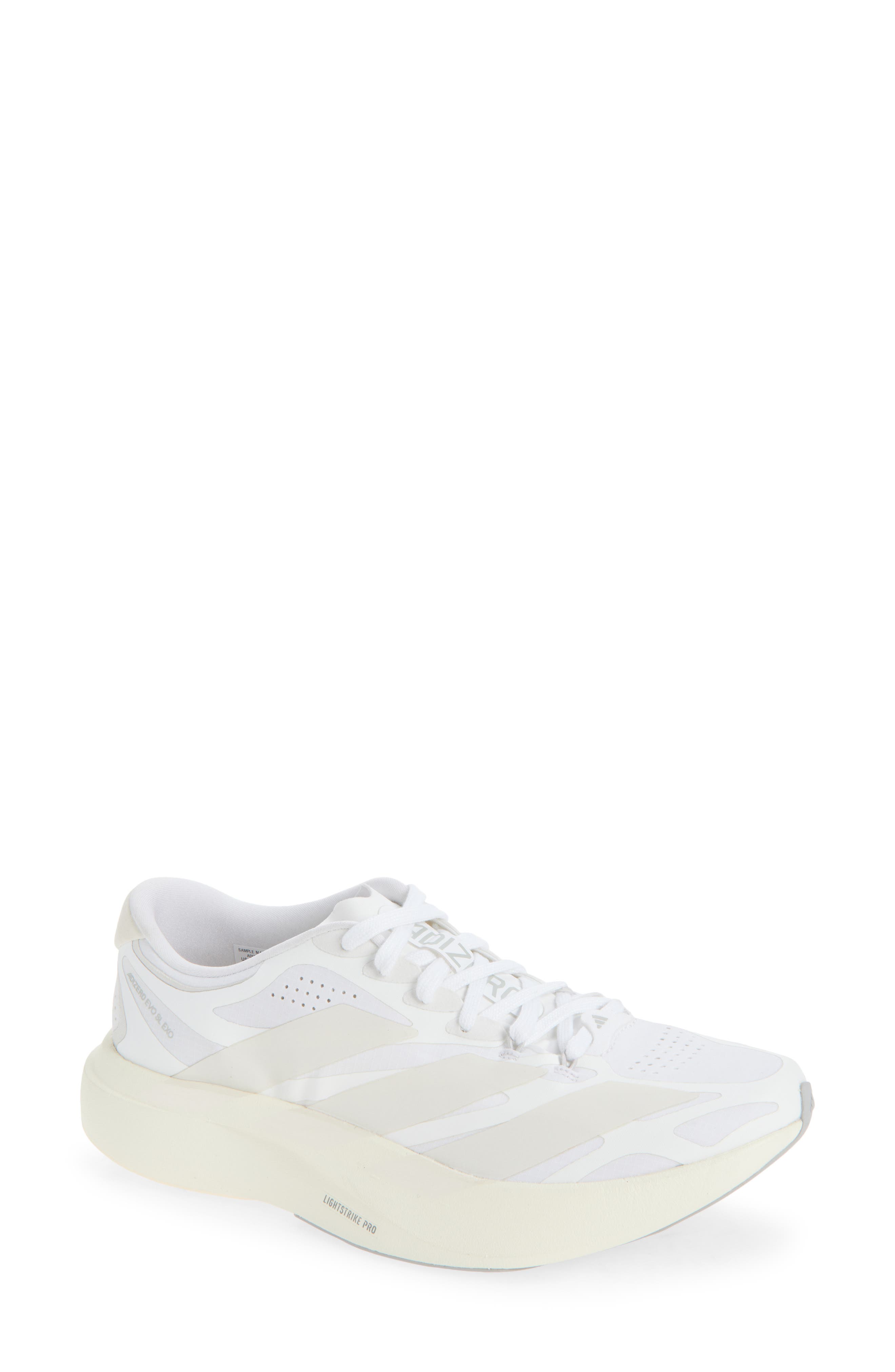 Adizero Evo SL EXO Running Shoe, Main, color, WHITE/ ZERO METALLIC/ WHITE
