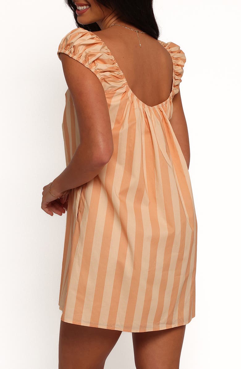 Petal & Pup Pammy Stripe Cotton Minidress, Alternate, color, Terracotta Stripe