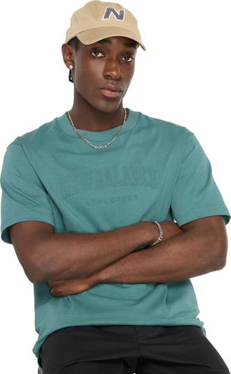 Tシャツ・カットソー [New Balance] UNI Ndurance Stamp Short Sleeve T-shirt New Balance Embossed Varsity Cotton Graphic T-Shirt