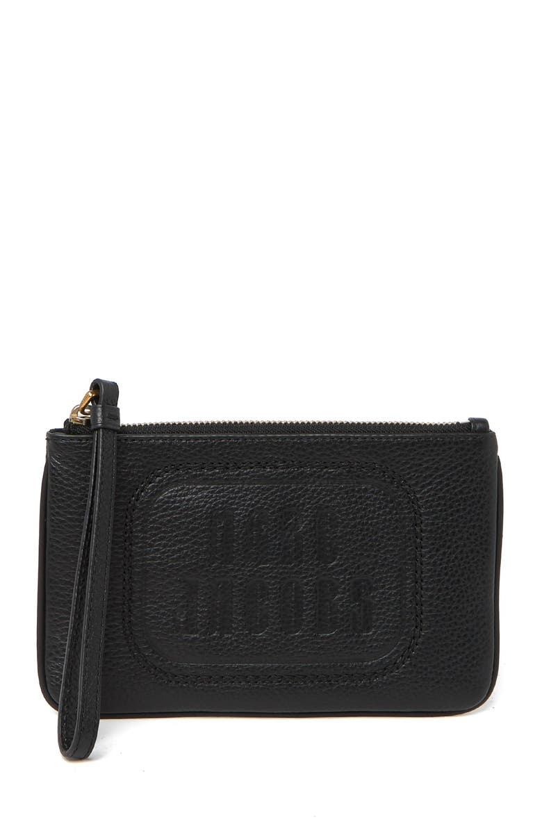 Marc Jacobs The Retro Logo Embossed Leather Wristlet, Main, color, 
