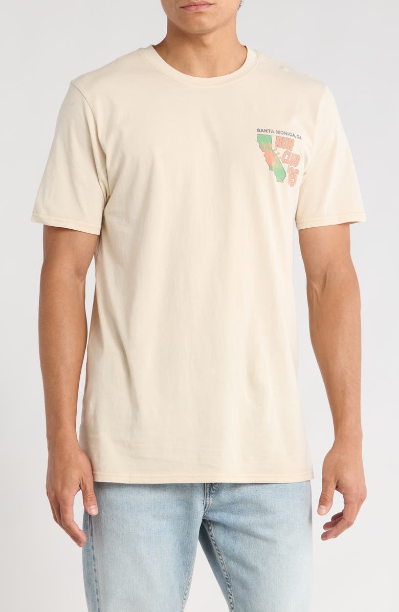 Goodie Two Sleeves Santa Monica Run Club Graphic T-Shirt, Main, color, Fog