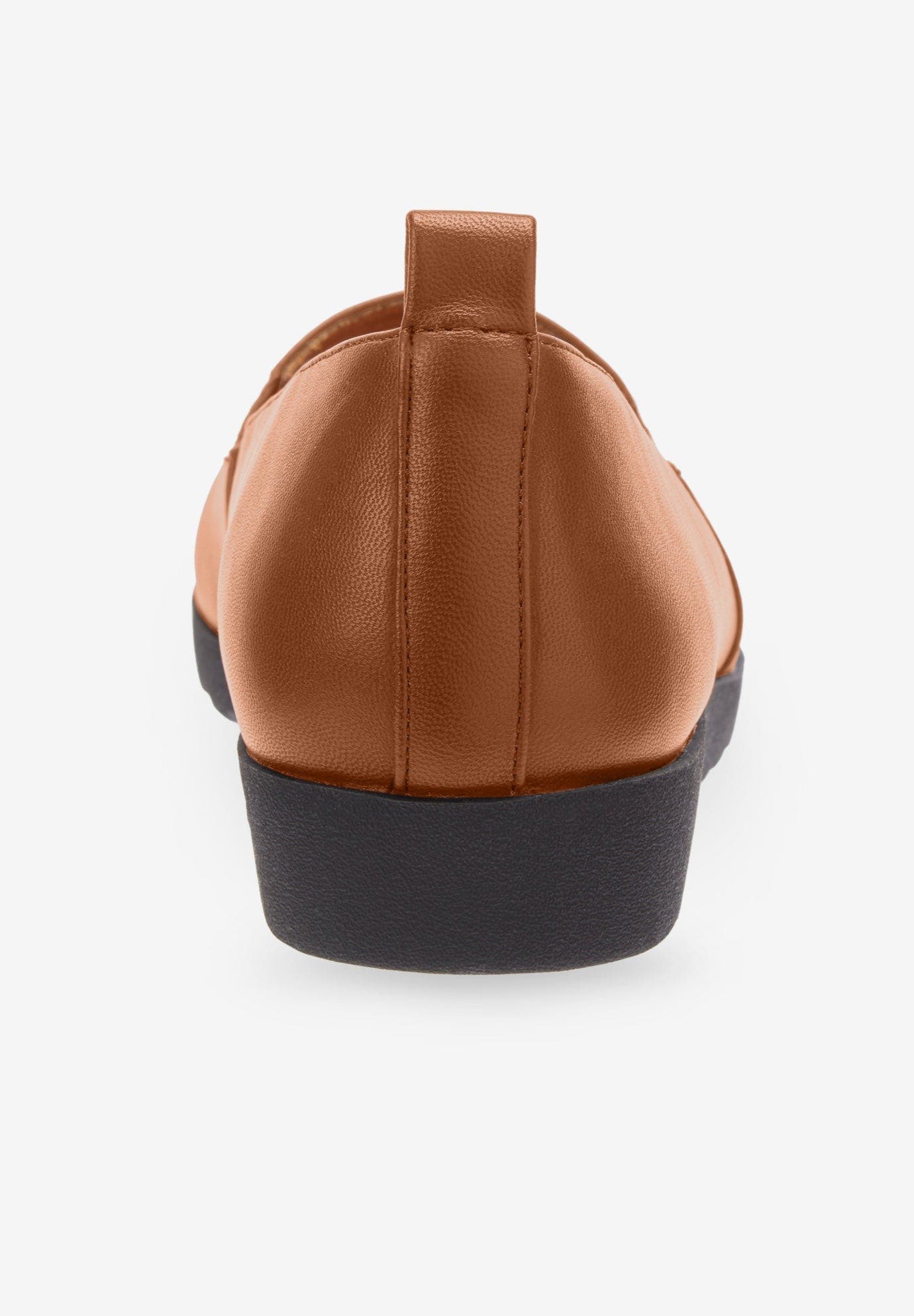 The June Leather Like Slip On Flat, Alternate, color, COGNAC