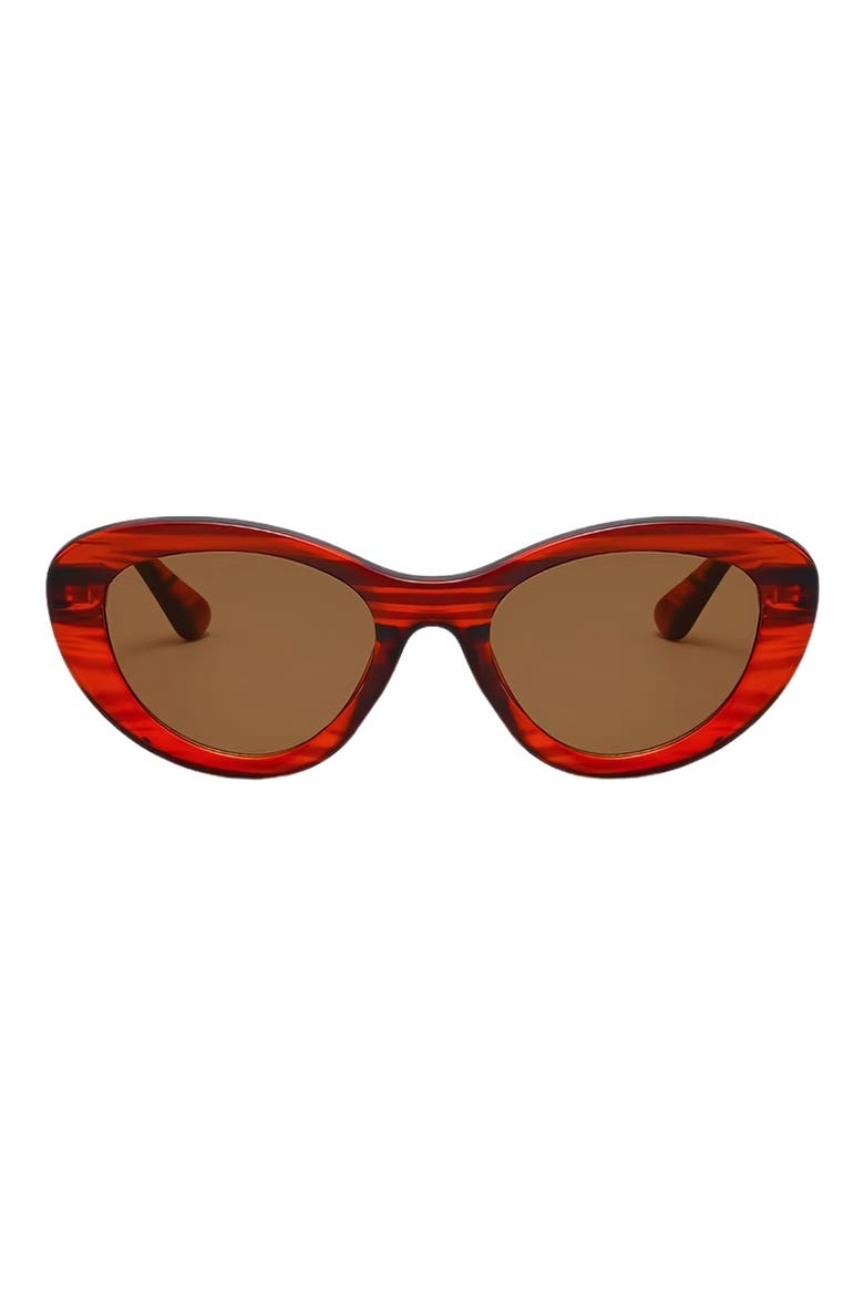 Sasha 65mm Oversize Polarized Cat Eye Sunglasses, Main, color, TIGER BROWN / BROWN