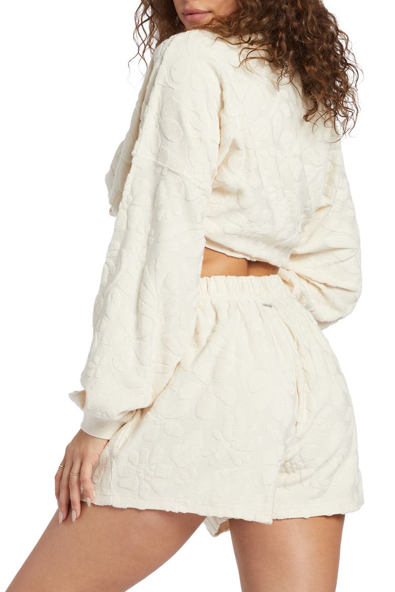 Loosen Up Jacquard Terry Cloth Shorts, Alternate, color, WHITECAP