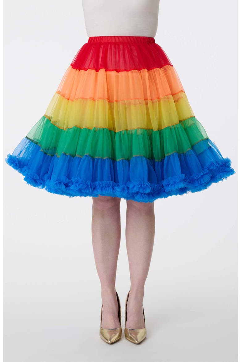 Stripe Ruffled Petticoat Crinoline, Main, color, Rainbow