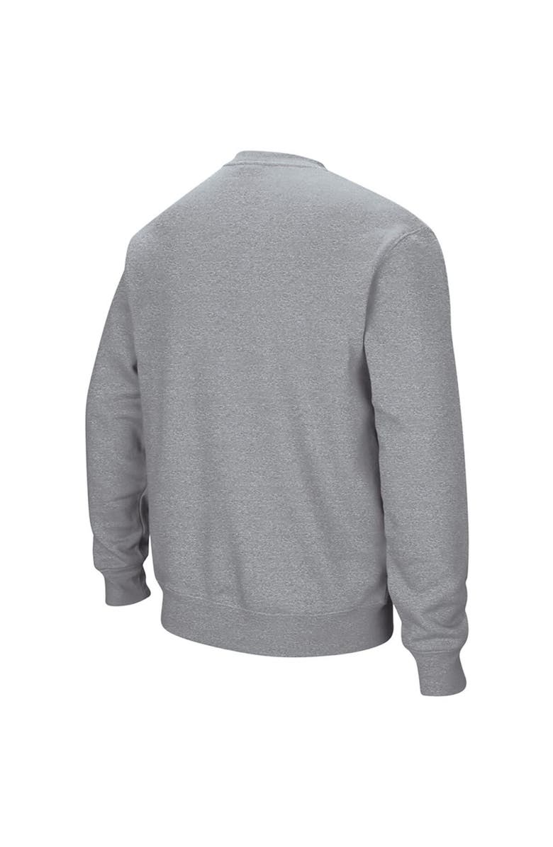 COLOSSEUM Men's Colosseum Heathered Gray Utah Utes Arch & Logo Tackle Twill Pullover Sweatshirt, Alternate, color, Heather Gray
