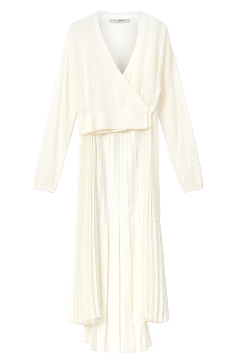 AllSaints Lucille Cardigan & Slipdress Two-Piece Set, Alternate, color, Chalk White