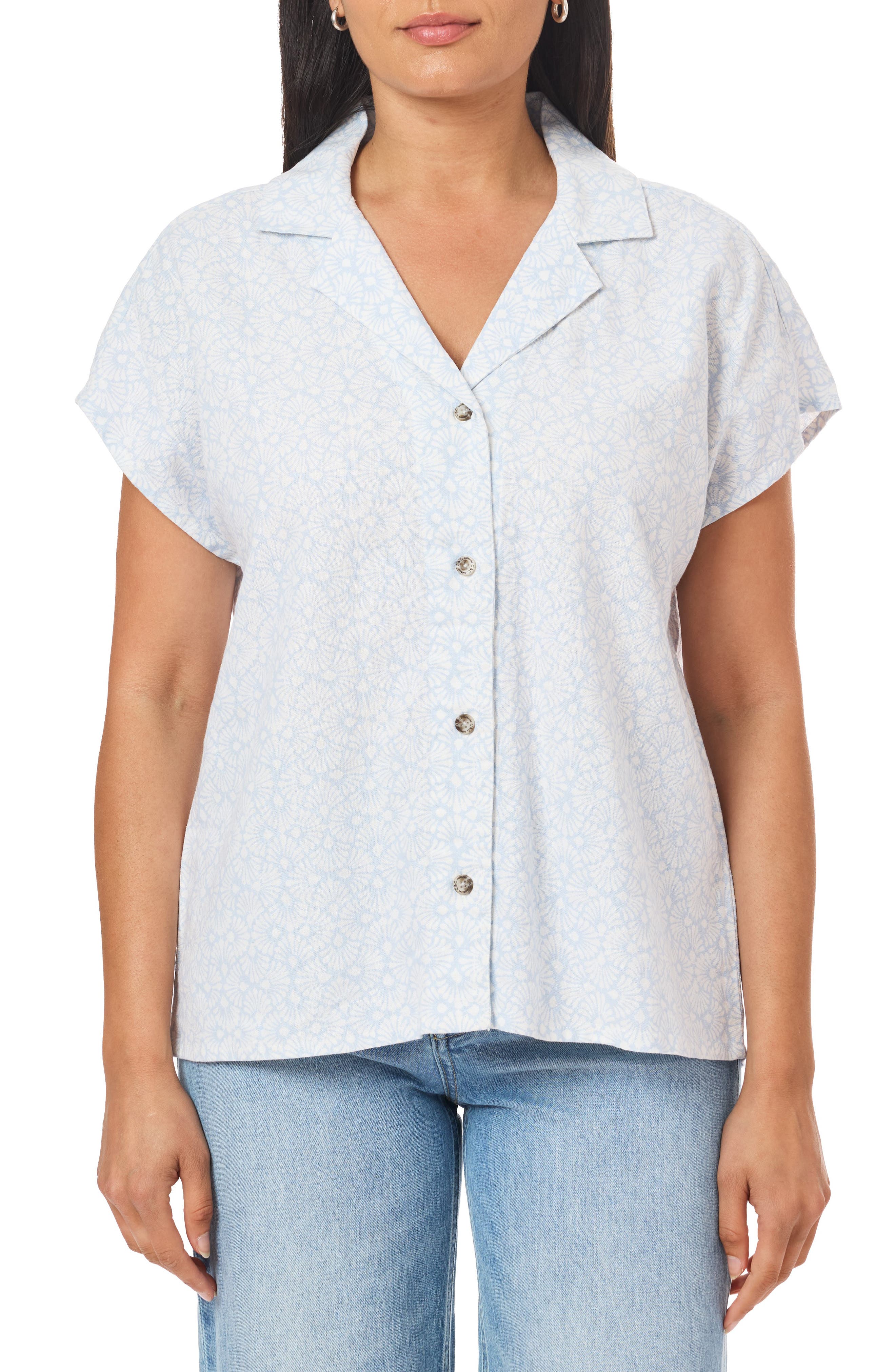 C & C California Clarita Linen All Over Print Shirt