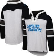 '47 Men's '47 Carolina Panthers Heather Gray Gridiron Lace-Up Pullover Hoodie
