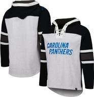 '47 Men's '47 Carolina Panthers Heather Gray Gridiron Lace-Up Pullover Hoodie