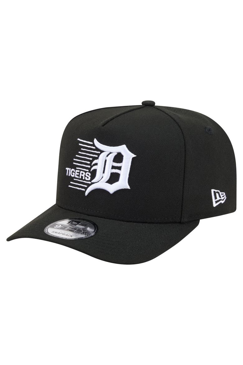 Men's New Era  Black Detroit Tigers Motion A-Frame 9FIFTY Snapback Hat, Main, color, Black