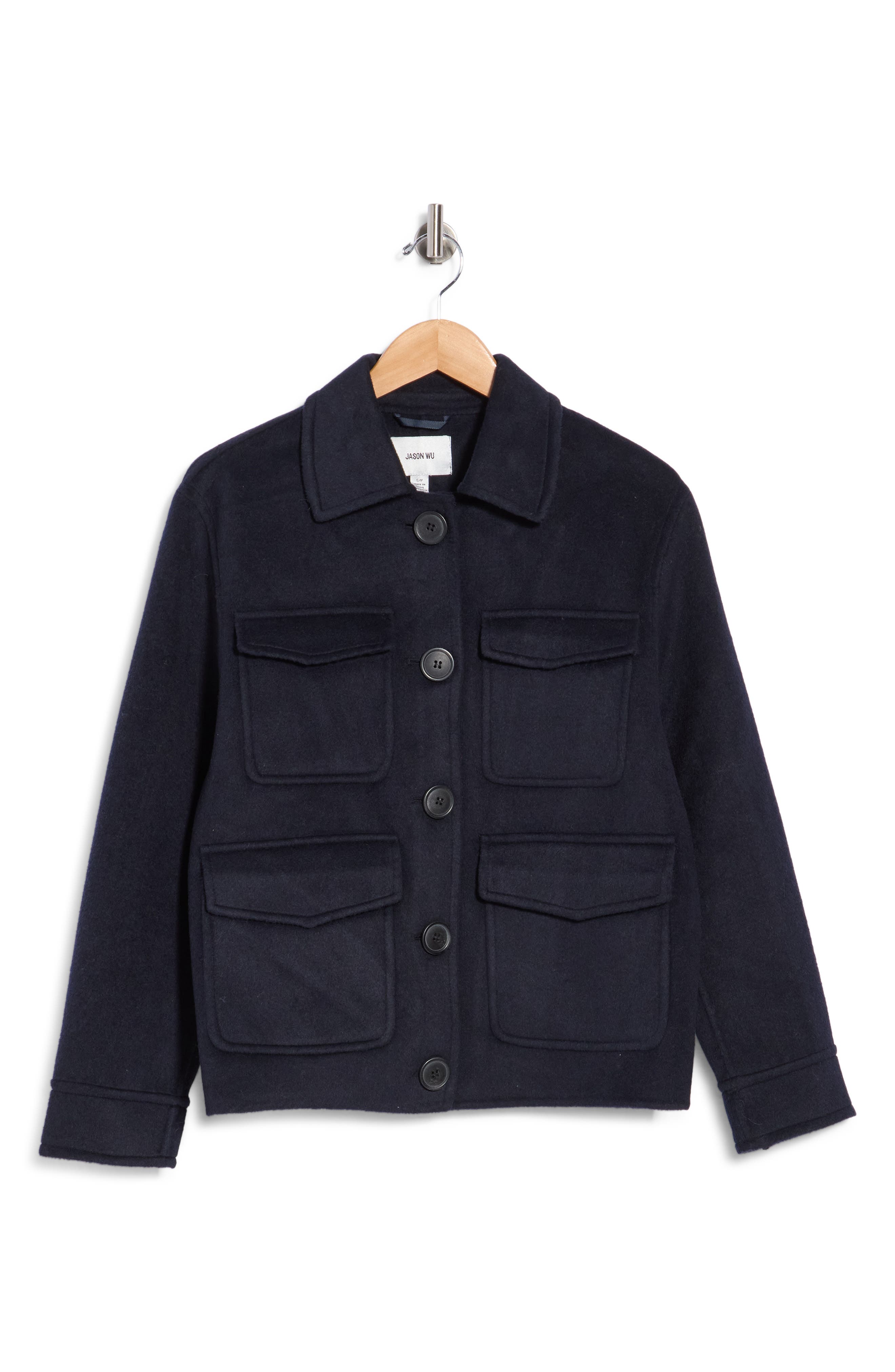 Wool Blend Collared Jacket