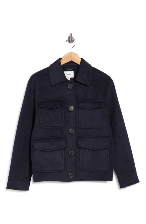Wool Blend Collared Jacket