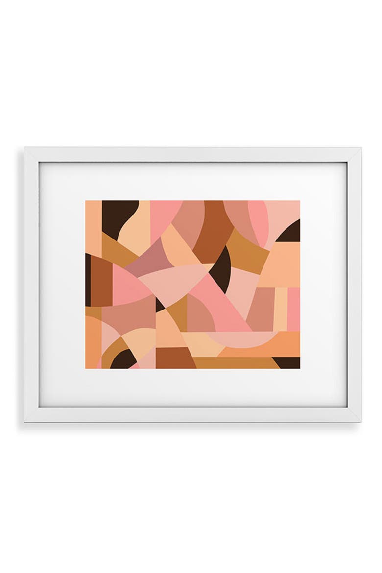 Pink Terracotta Framed Art Print, Main, color, WHITE FRAME