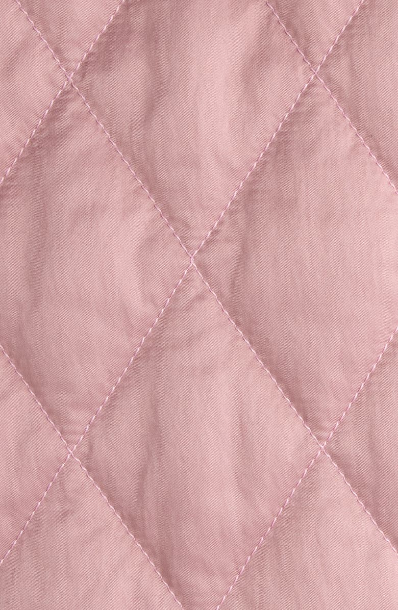 Chloé Diamond Quilted Longline Coat with Genuine Shearling Trim, Alternate, color,