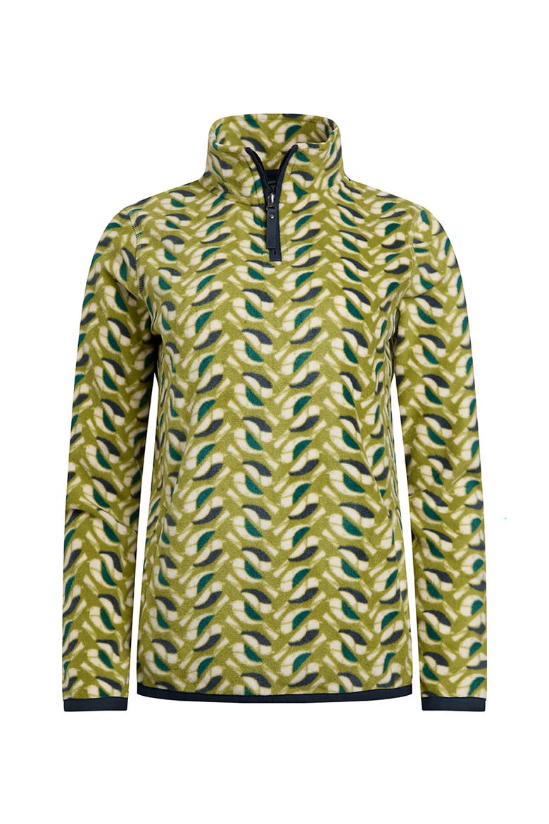 Reena 1/4 Zip Printed Microfleece, Alternate, color, Warm Olive