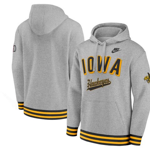 Men's Nike Heather Gray Iowa Hawkeyes Legacy Retro Pullover Hoodie