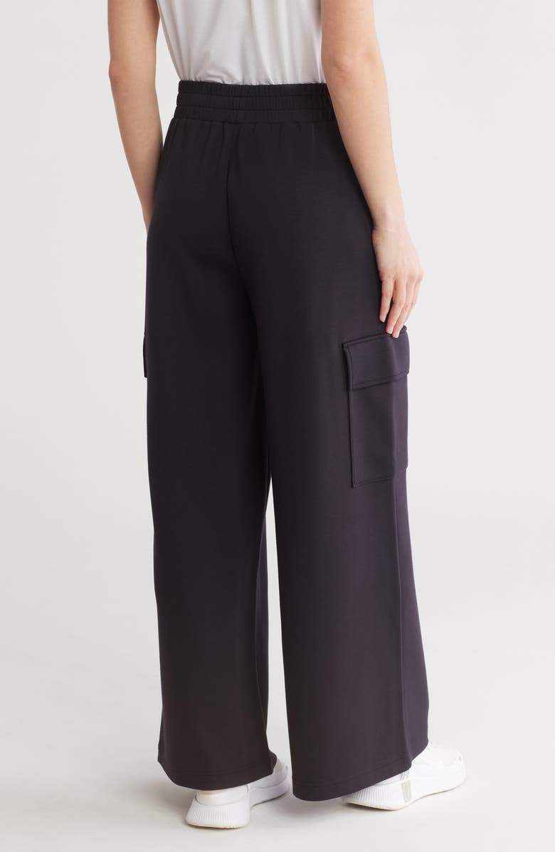 Z by Zella Whisper Wide Leg Knit Pants, Alternate, color, Black