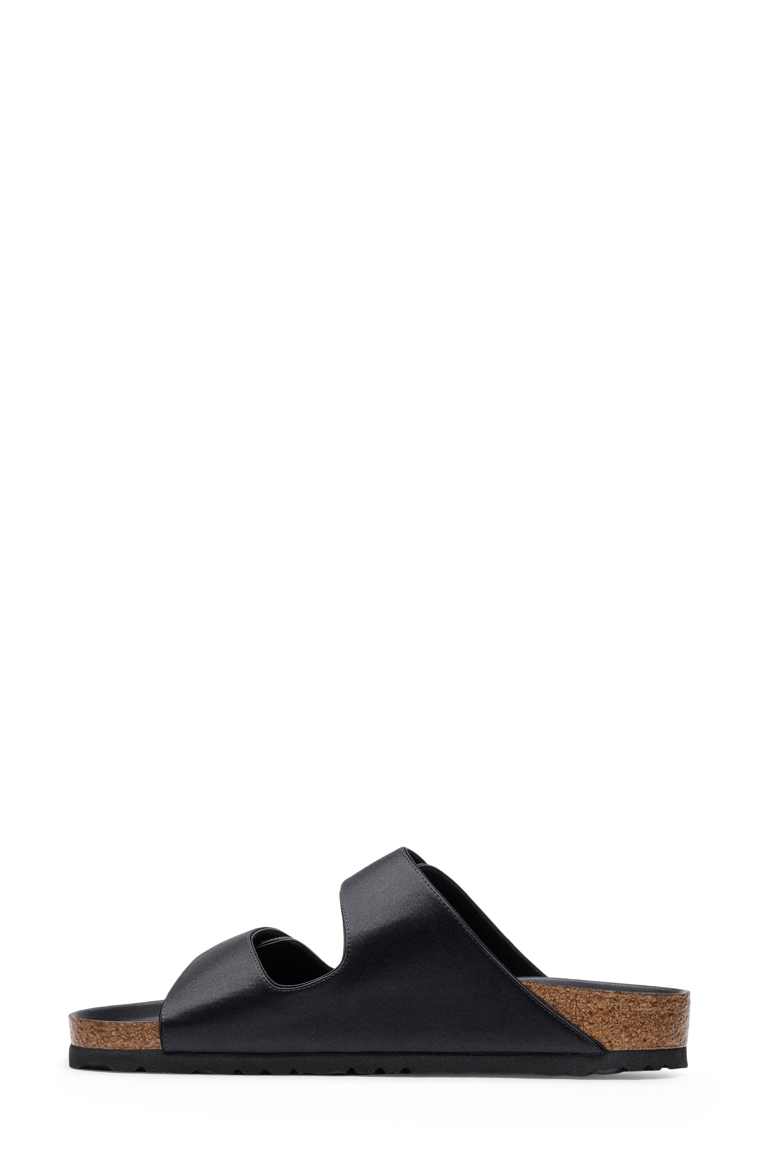 Birkenstock x Danielle Frankel x Danielle Frankel Arizona Satin Slide Sandal, Alternate, color, Black